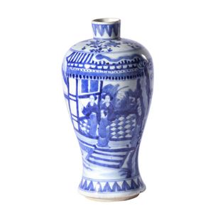 A Chinese export blue and white porcelain Meiping, 18th century,&hellip;