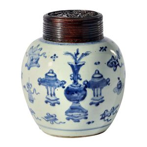 Blue & White Porcelain Ginger Jar - Scholarly Objects
