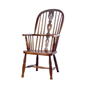 A Victorian elm and beech Windsor chair, the typical arched&hellip;