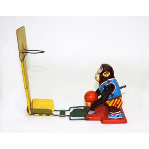 Monkey Basketball player, TPS brand, Japanese tinplate…
