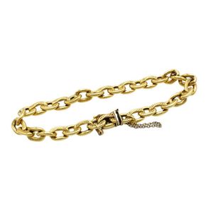 18ct yellow gold 7 mm oval chain bracelet marked 750 Lpc,&hellip;