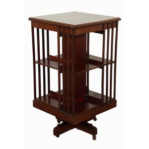 Revolving bookshelf, late 19th century in walnut with fruitwood&hellip;