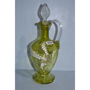 Victorian enamelled decanter with celery twist handle and…