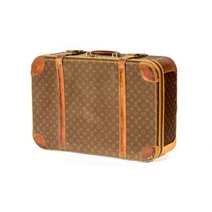 Louis Vuitton Monogram Hard Side Leather Suitcase Handmade France