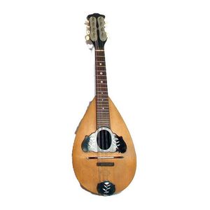 A vintage mandolin, ivory tuning keys with the guard plate and…