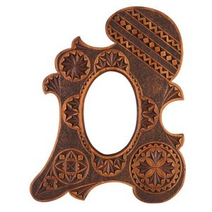 Two carved folk art picture frames, circa 1900, largest 38 x 49…