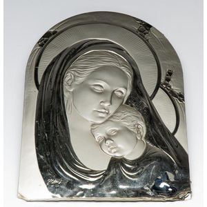 An Italian sterling silver religious plaque 28.5 cm x 20.5 cm