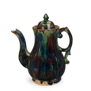 Rare Colonial Coffee Pot with Bold Glaze - Bendigo Pottery - Ceramics