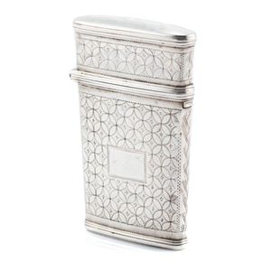 A Georgian hallmarked silver needle case, interlocking circles…