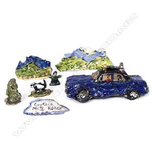 A Robert Rapson (1951-2020) 'Ford Cortina' seven-piece ceramic…