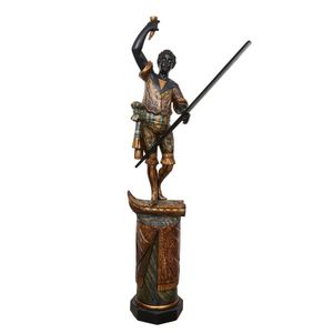 Venetian polychrome and parcel-gilt blackamoor, 19th century,…