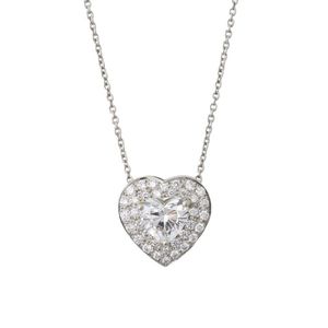 Heart-Shaped Diamond Pendant With Pave Diamond Surrounding - Pendants ...