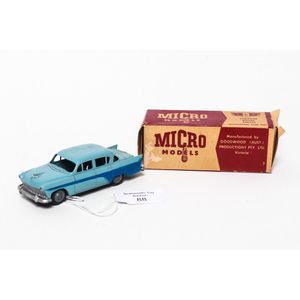 Micro Models, two tone blue, 1950s, Chrysler Royal sedan 1950s