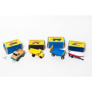 Matchbox models boxed x4, includes No48 trailer with removable…
