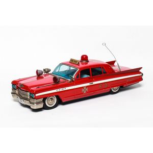 Cadillac fire car, tin plate Japanese circa 1960s fire chief car