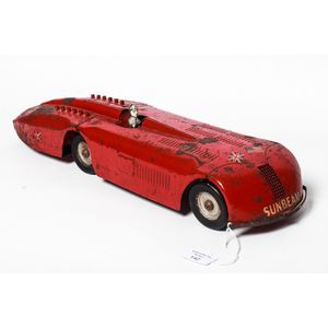 Sunbeam car, circa 1930s, Kingsbury clockwork land speed record…