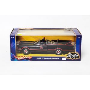 Boxed model, car, hot wheels, 1:18 scale Batman Batmobile by…