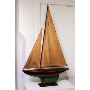 Pond yacht, well made rainbow early 20th century on stand
