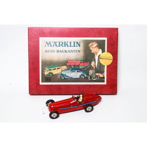 Marklin model, tin plate clockwork, Auto-Baukasten, boat tail…