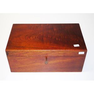 Vintage cedar jewellery box with operating brass lock and key,…