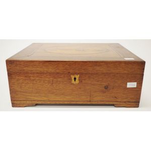 French mahogany tabletop jewellery box inlaid with various…