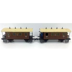 Two Marklin 1 gauge passenger cars one in party mode with 8…