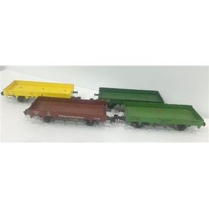 Four Marklin 1 gauge four wheel low sided freight wagons