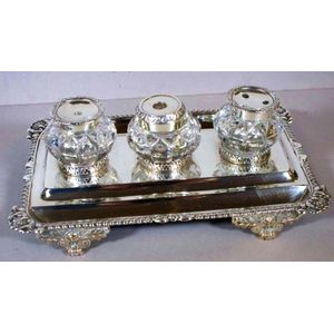 William IV sterling silver standish, base hallmarked London…