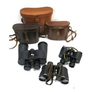 Three case sets of binoculars including Imperator & Esdaile &…