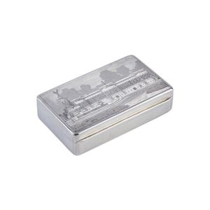 A sterling silver presentation table snuff box by Asprey,…