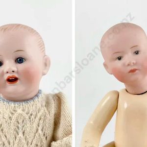 Franz Schmidt & Co bisque character baby doll, sleeping blue…
