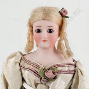 Simon & Halbig bisque shoulder plate doll, stationary brown&hellip;