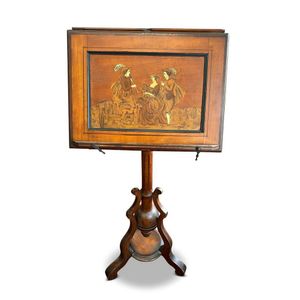 Late 19th century Italian duet music stand, in walnut, the…