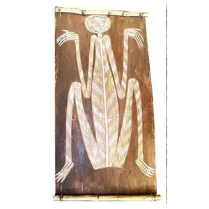 Nagul Jilmi, working 1965 Aboriginal bark painting 'Mimi Man'…