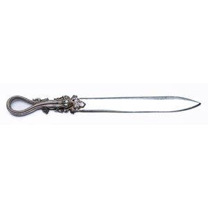 An Australian sterling silver letter opener with lizard finial,…