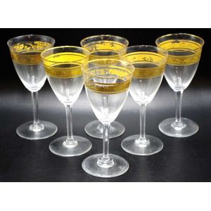Set of Six Antique Moser Port Wine Glasses