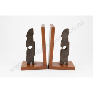 Guy Ngan (attributed) pair of bronze bookends abstract figures…