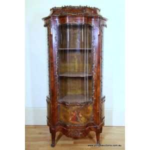 Antique Dutch Neoclassical Petite Vitrine ~ Curio Cabinet