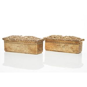 Pair of William IV silver gilt cassolettes boxes, mark of…