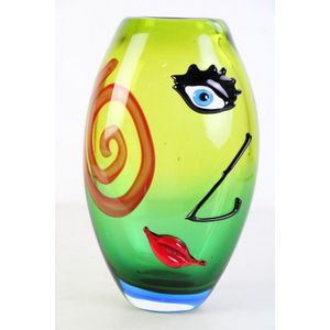 Green Picasso Murano Glass Vase - 31cm Height - Venetian / Murano - Glass