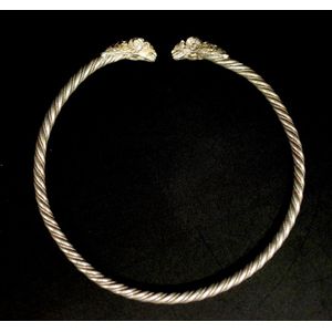 Silver Rams Head Torque or Bangle Marked