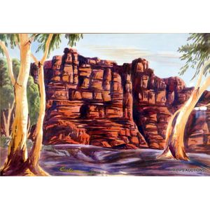 Namatjira, Ewald (1930-1984), watercolour landscape. Signed…