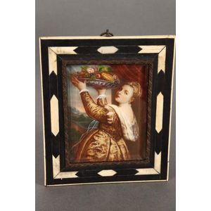 German ivory portrait miniature, of rectangular form, depicting…