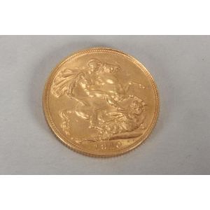 Edwardian 1910 22ct gold sovereign, Sydney mint, total weight 7.…