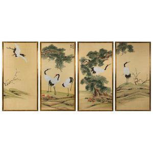 Chinese Cranes Four 20th Century Paintings Art Oriental   40e32ad404e3999f2d457715c1e20771 