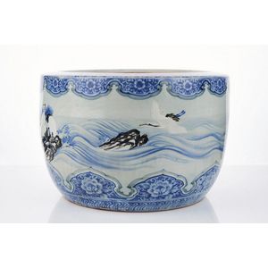 Large Japanese Arita porcelain planter, Meiji period&hellip;