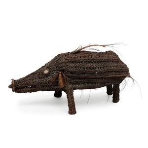 A New Guinea, middle Sepik wild pig, woven sculpture with…