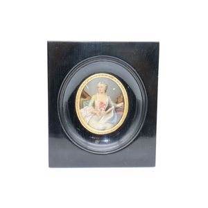 Italian portrait miniature, finely painted depicting lady…