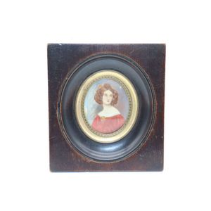 Hand painted miniature, 19th century framed portrait miniature…