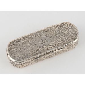 Nathaniel Mills antique English sterling silver snuff box with…